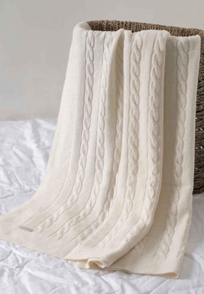 Ecru Saf Kamir Baby Blanket 110x100 cm Silk and Cashmere