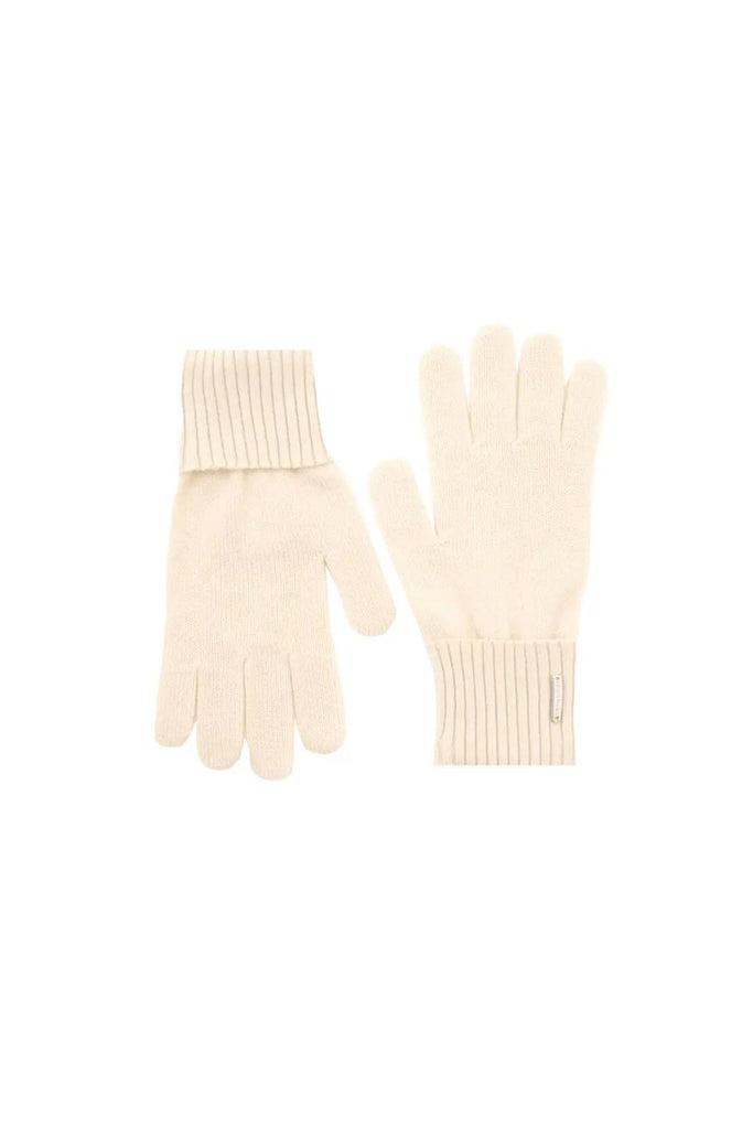 Ecru Pure Cashmere Classic Ribbed Men's Gloves Silk and Cashmere