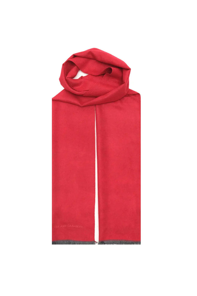 Kırmızı & More Vish Düz Renk Kaşkol Atkı 30 x 180 cm Silk and Cashmere