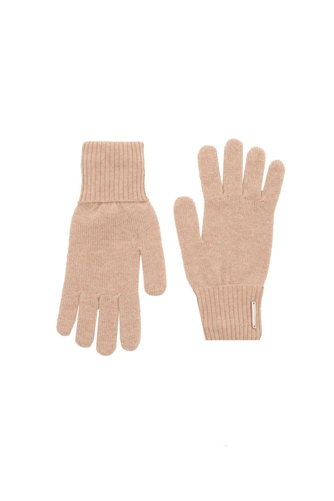 Sand Beige Wool Kamir Basic Glove Silk and Cashmere