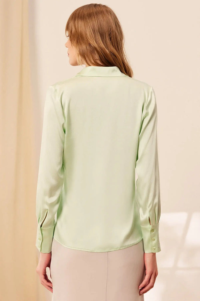 Mint Saf pek Audrey Uzun Kollu Gömlek Silk and Cashmere