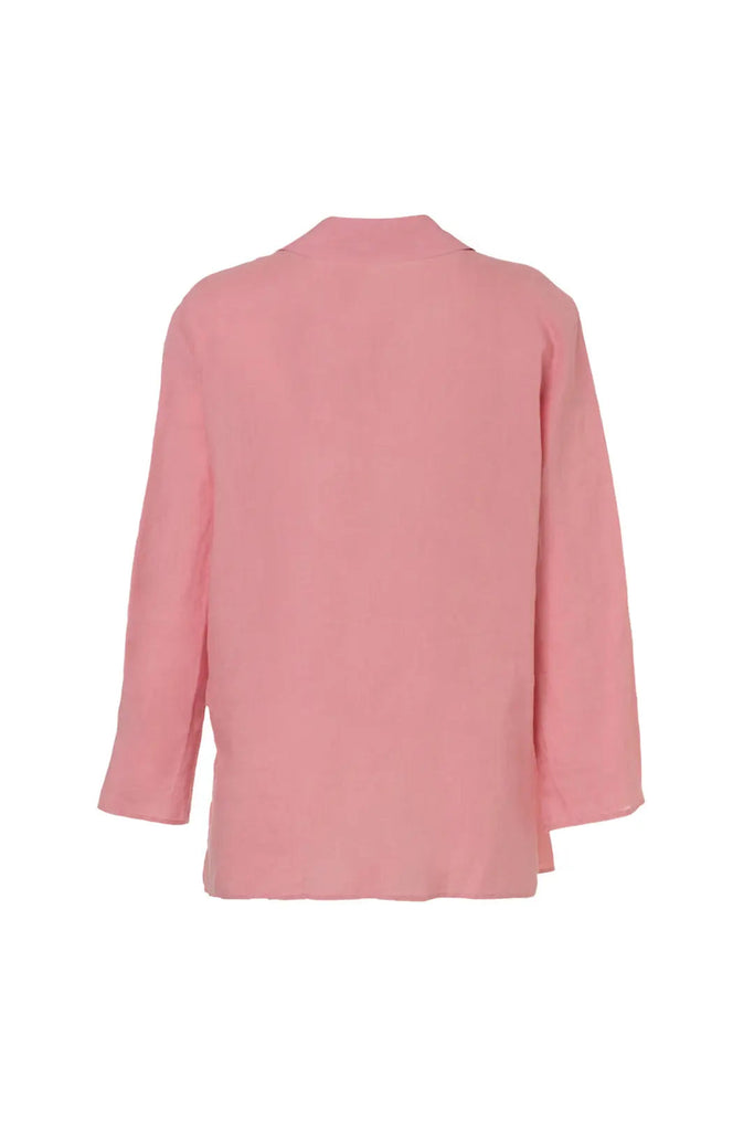 Pembe Keten Kate Uzun Kollu Gömlek Tunik Silk and Cashmere